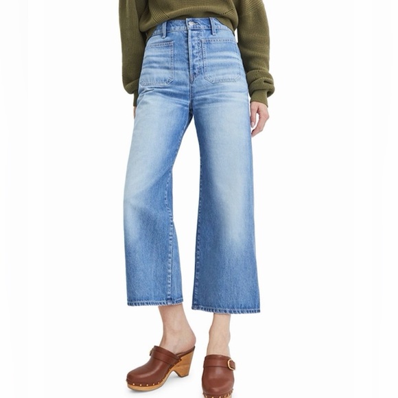 Veronica Beard Grant Extra High-Rise Wide Leg Jeans